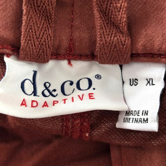 Denim & Co. Adaptive Comfy Knit Slim Ankle Wheelchair Pant Size XL NWT Rich Rust - Picture 5 of 5